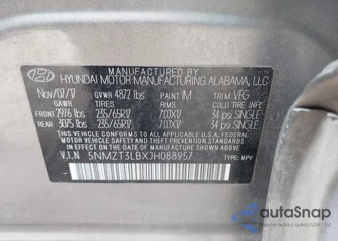 2018 Hyundai Santa Fe Sport 2.4L из США, поврежденный, VIN 5NMZT3LBXJH088957